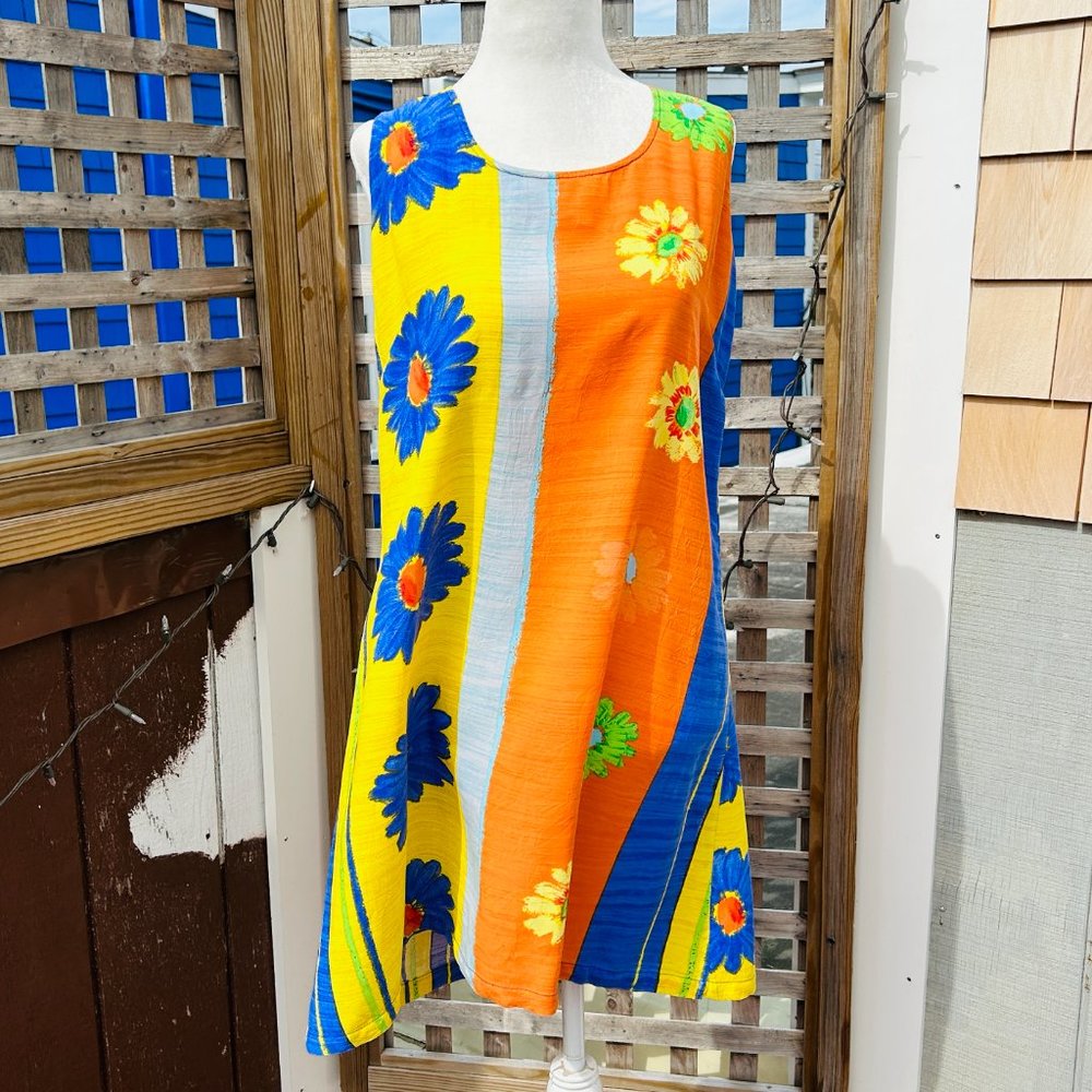 Vintage Jams World Sleeveless 90's Dress with Daisy Print (size S)